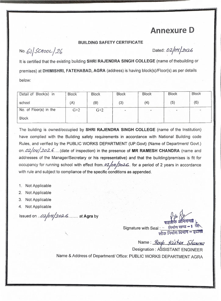 Building Safety Certificate